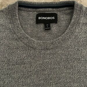 Bonobos 100% merino wool Heather grey crew neck- Large Slim - like new!